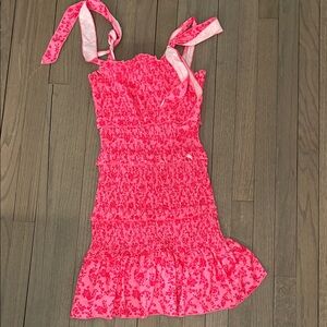 Pink Floral tieable Dress